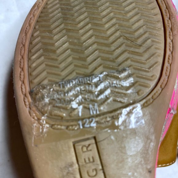 Tommy Hilfiger Women's Size 7 Pink Wedges Heels Strappy Striped Sandals Open Toe - Picture 10 of 13